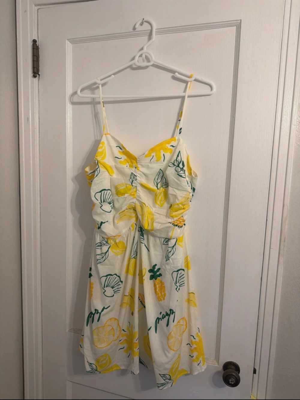 H&M White Dress with Yellow & Green Fruit Print